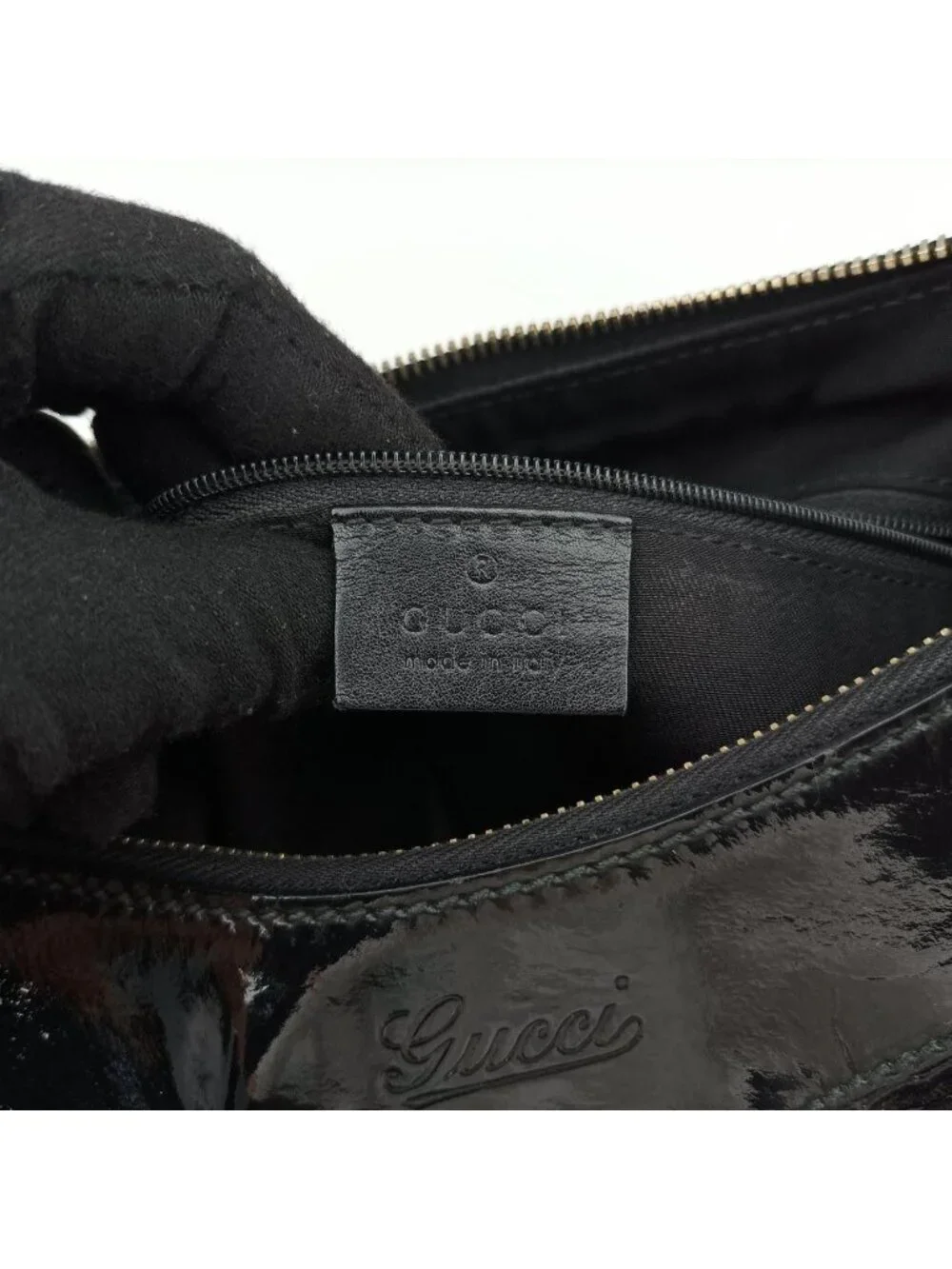 Gucci Abbey D Ring Hobo Black Patent